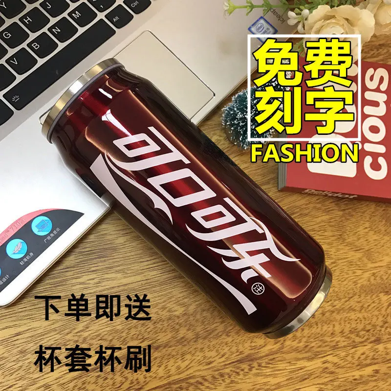 

Creative Trend Cool Cola with Straw Cans Insulated Cup Students Men And Women Korean-style Fresh Literature And Art Water Cup