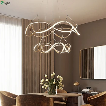 

Modern Dimmable Led Chandelier Lighting Chandeliers Lamp Dining Room Led Hanging Light Fixtures Aluminum Living Room Led Pendant