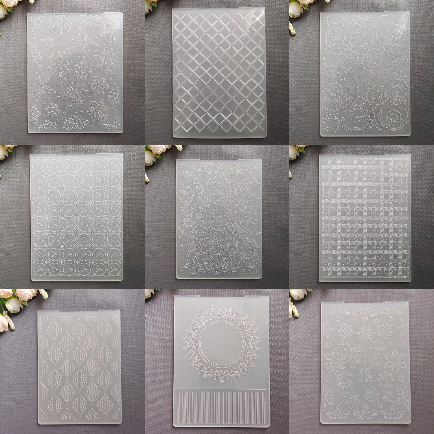 24 Models Birthday/Love Embossing Folder Transparent Plastic Plates DIY Paper Cutting Dies Scrapbooking