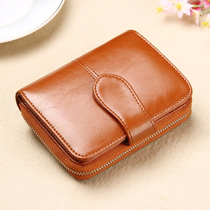 

Women's short wallet Korean retro cowhide women's wallet cute Student Wallet small change wallet a hair substitute