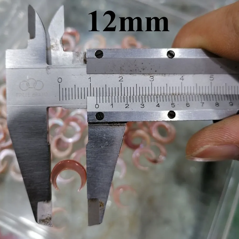 10Pcs/lot 12MM Moon Shape Shell Beads Pink Natural Mother Pearl Shell Beads For Diy Female Earrings Necklaces Jewelry Making