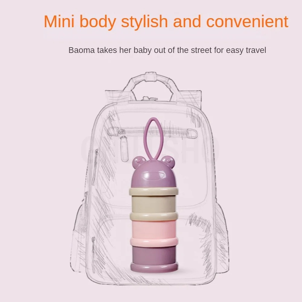 3 Layers Frog Style Portable Baby Food Storage Box Essential Cereal Cartoon Infant Milk Powder Toddle Snacks Container for Food