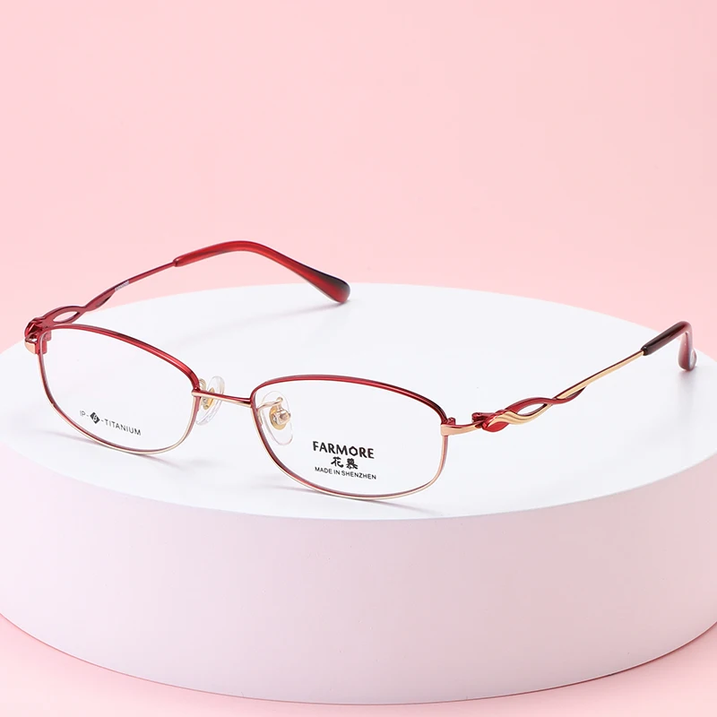 

Logorela 6027 Pure Titanium Full Rim Eyeglasses Optical Glasses Frame For Women's Eyewear Female Armacao Oculos