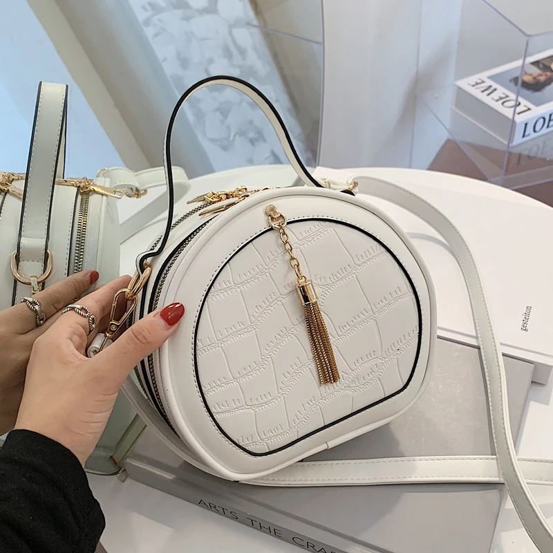 Круглая Сумка-тоут с каменным узором Модная новинка 2020 года Высококачественная