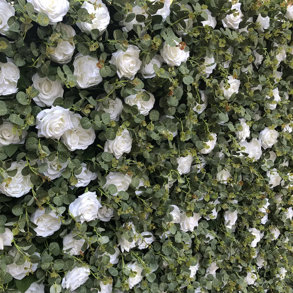 Искусственный цветок стены свадебный фон очень белые розы деньги листья газон столб поддельные цветочные плиты дорога свинец дом 3D