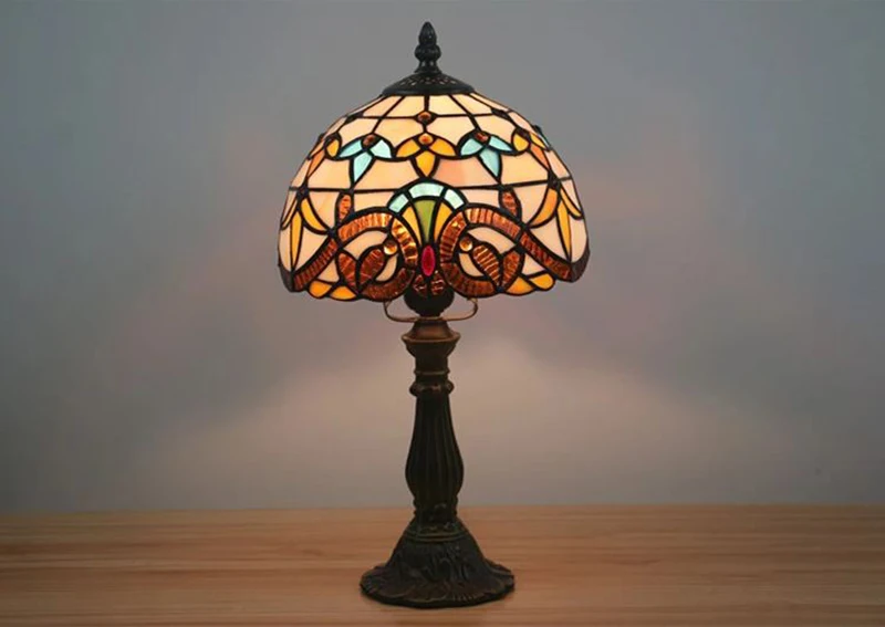 WOERFU 20 см настольная лампа Тиффани E27 сплав основа барокко спальня прикроватная лампа креативная Мода ретро настольная лампа