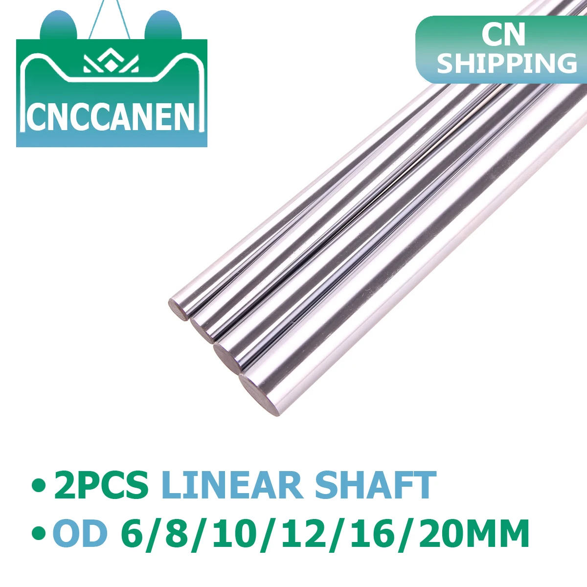 8mm 6Pcs Bearing Steel Cylinder Liner Optical Axis Linear Rail Shaft Rod 500mm 