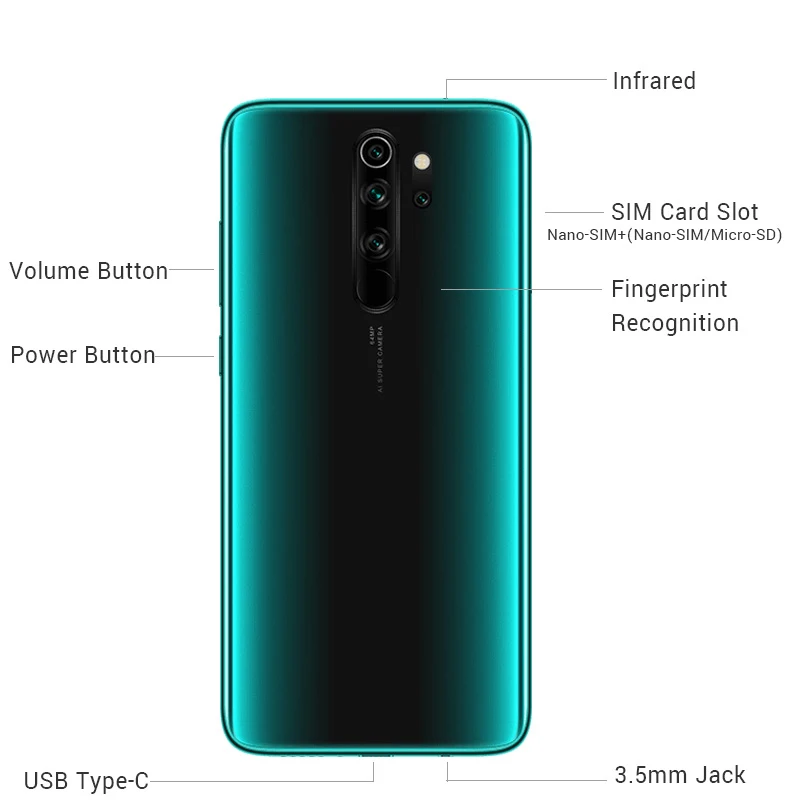 Смартфон Xiaomi Redmi Note 8 Pro 6 + 64 ГБ экран 53 дюйма MTK Helio G90T NFC|Смартфоны| |