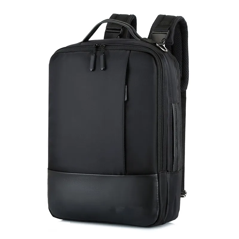 Gaoge, мужской рюкзак для 15,6 дюймов, рюкзак для ноутбука, usb зарядка, бизнес большой емкости, студенческие рюкзаки, повседневный стиль, сумка - Цвет: Black Backpack