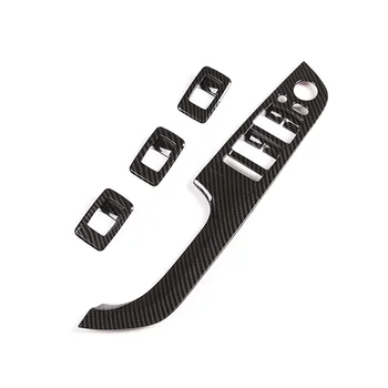 

Carbon Fiber Black Window Switch trim Door Frame ABS 4pcs Set For BMW 3 Series E90 05-12 Interior