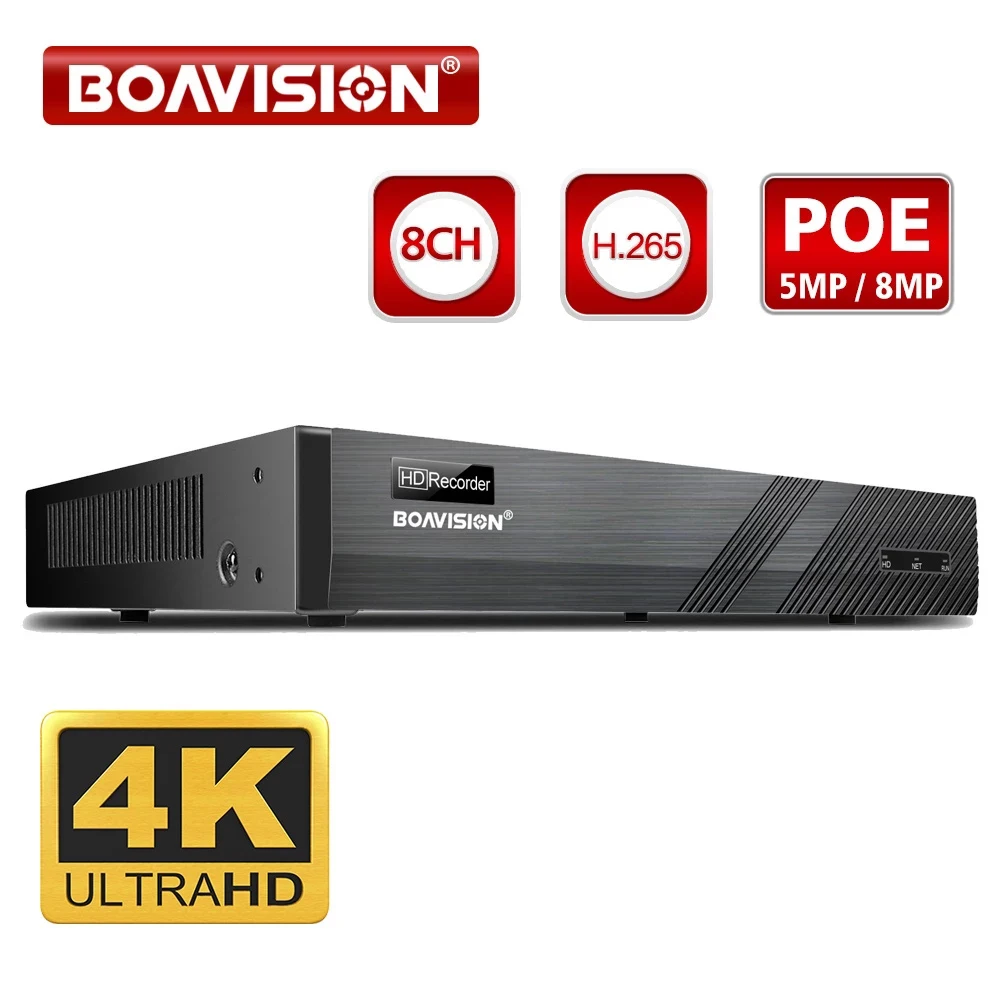 4K 8MP 30FPS POE NVR 8CH Surveillance CCTV System Video Recorder Support 5MP 4MP 1080P 52V for IP Camera | Безопасность и защита