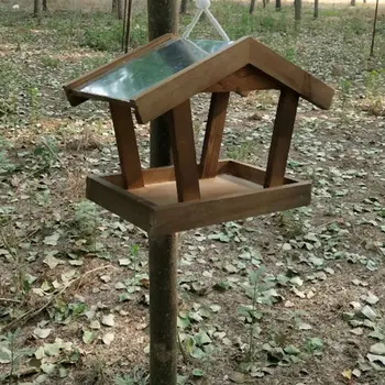 

House Styling Hanging Rope Removable Bird Feeder Clear Glass Window Seed Tray