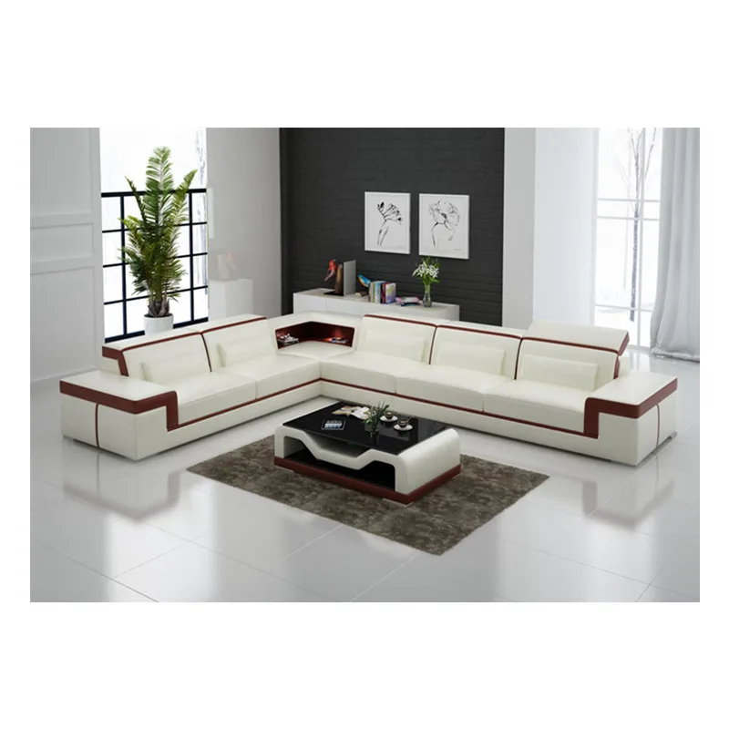 Современный диван доступный кожаный секционный угловой для гостиной | Мебель