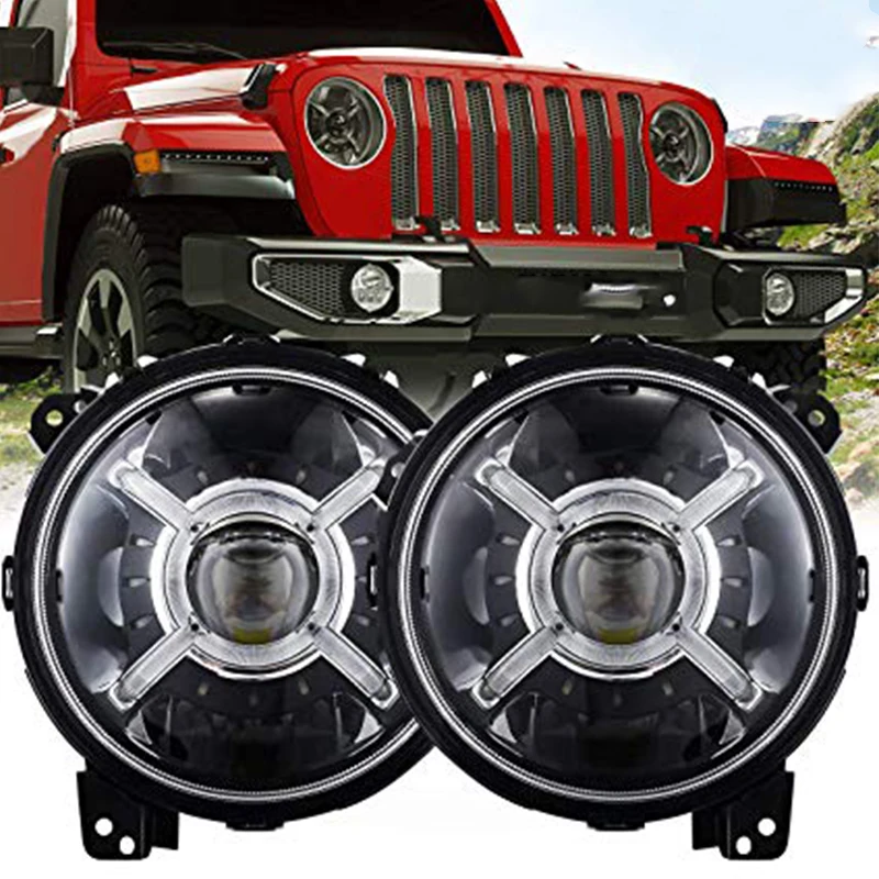 " дюймовый круглый светодиодный фары для Jeep Wrangler JL Gladiator SUV фары замена с дневными ходовыми огнями