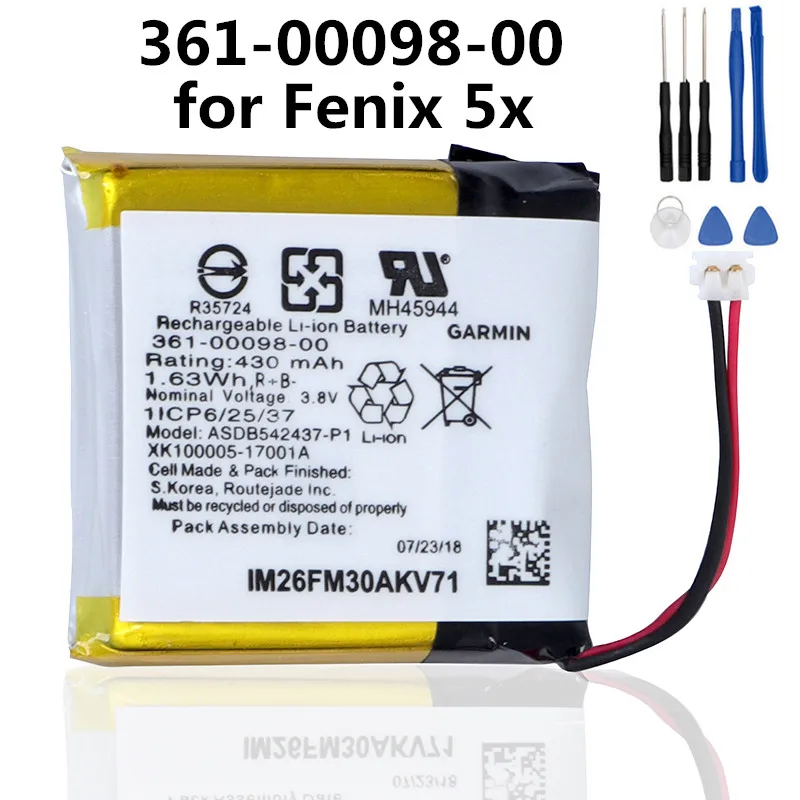 Batteria Ricambio Per Garmin Fenix 5S - 3,8V 225mAh - Compatibile Con 361-00096-00 - Foto 4