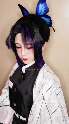 Аниме! Demon Slayer: Kimetsu no Yaiba Kochou Shinobu боевой костюм красивая форма Косплей Костюм Хэллоуин Любой Размер
