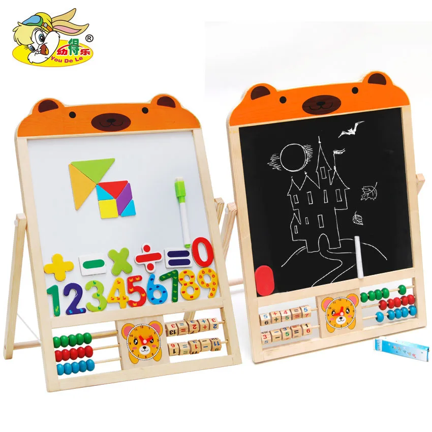 

Double-Sided Painted Magnetic Black Whiteboard Solid Wood Baby Doing Homework Drawing Board Doodle Board Blackboard Stand Childr