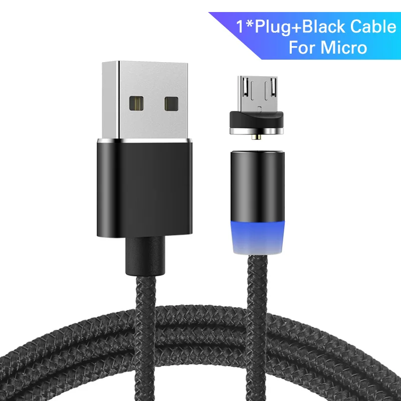 micro-black Магнитный кабель Posugear, 1 м, 2 м, Micro usb type C, быстрая зарядка, Microusb type-C, Магнитный зарядный провод, usb c для iphone11 pro X Xs Xr - Цвет: micro-black