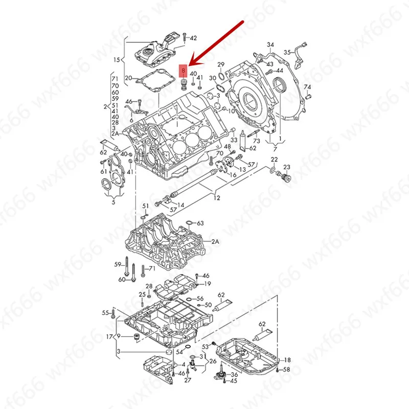 Обратный клапан блока двигателя 3,0 Tpor sch eca yen nev olk swa ge nto uar ega udiA6L A8L S5 выпускной газ одиночный клапан