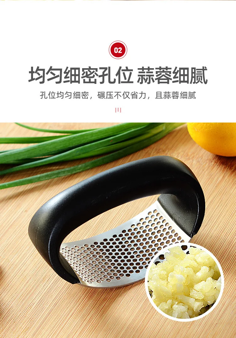 Stainless Steel Manual Ring Garlic Press Garlic Ring Mashed Garlic Useful Product Garlic Pounding Household Kitchen Shoot Garlic