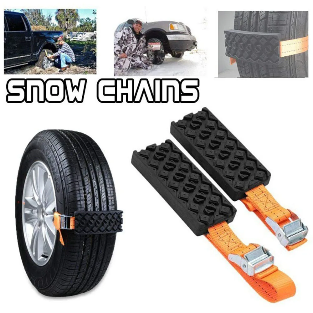 AQWWHY 2pcs Car Tire Traction Emergency Traction Pad Non-Slip Tire Grip Aid Track Trapped Recovery Board Off-Road Equipment Snow Chain 