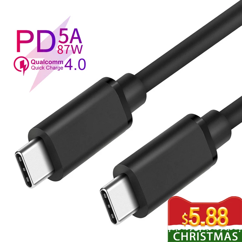 Кабель USB 3,1 PD type C-USB C для Xiao mi Red mi Note 7 mi 8 9 Quick Charge 4,0 5A usb type-C Fast charger Cable