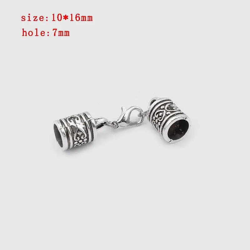 7 5 sets Zinc Alloy Clasp Lobster Clasps Hook End Caps Connectors For 5/6/7/8/10mm Leather Cord Bracelet Necklace Jewelry Making - Цвет: 7
