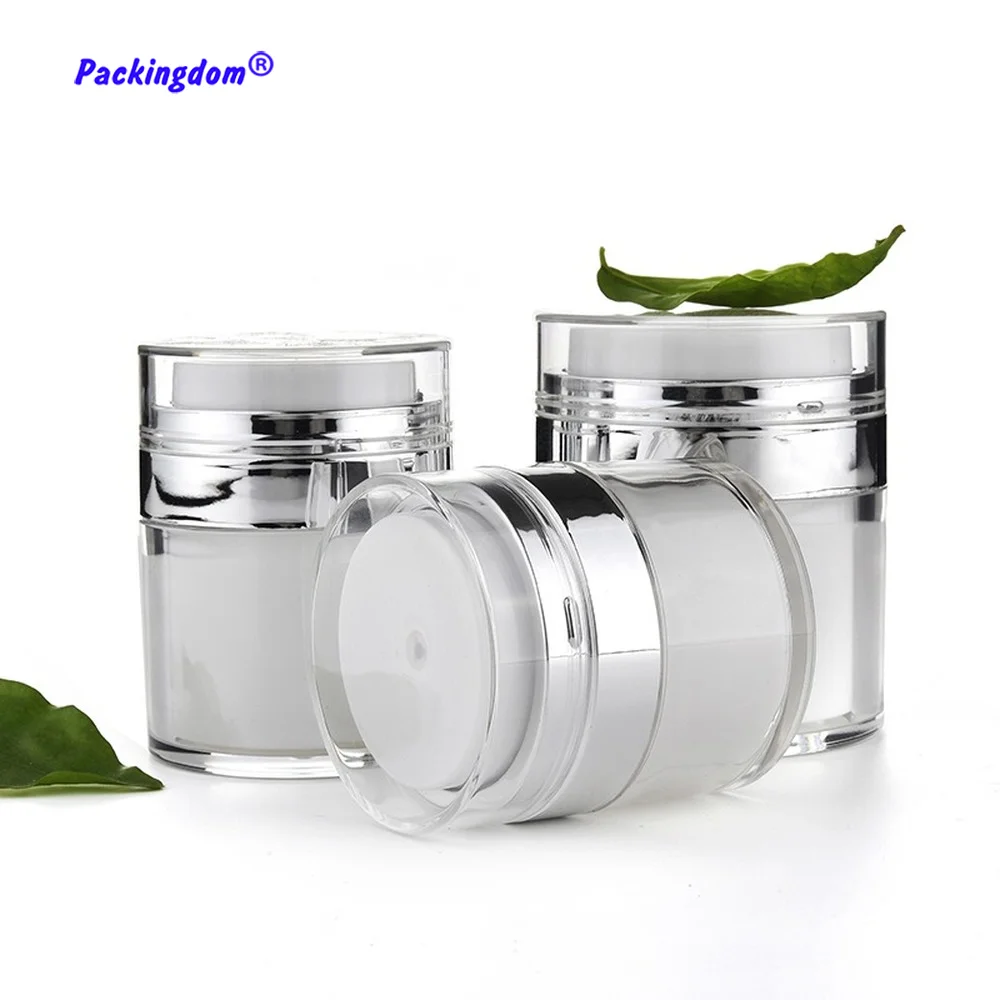 

12pcs Empty Plastic Jar Cream Container Airless Pressing Pick Cosmetic Pot Refillable Travel Bottle Makeup Package Tin Box Easy