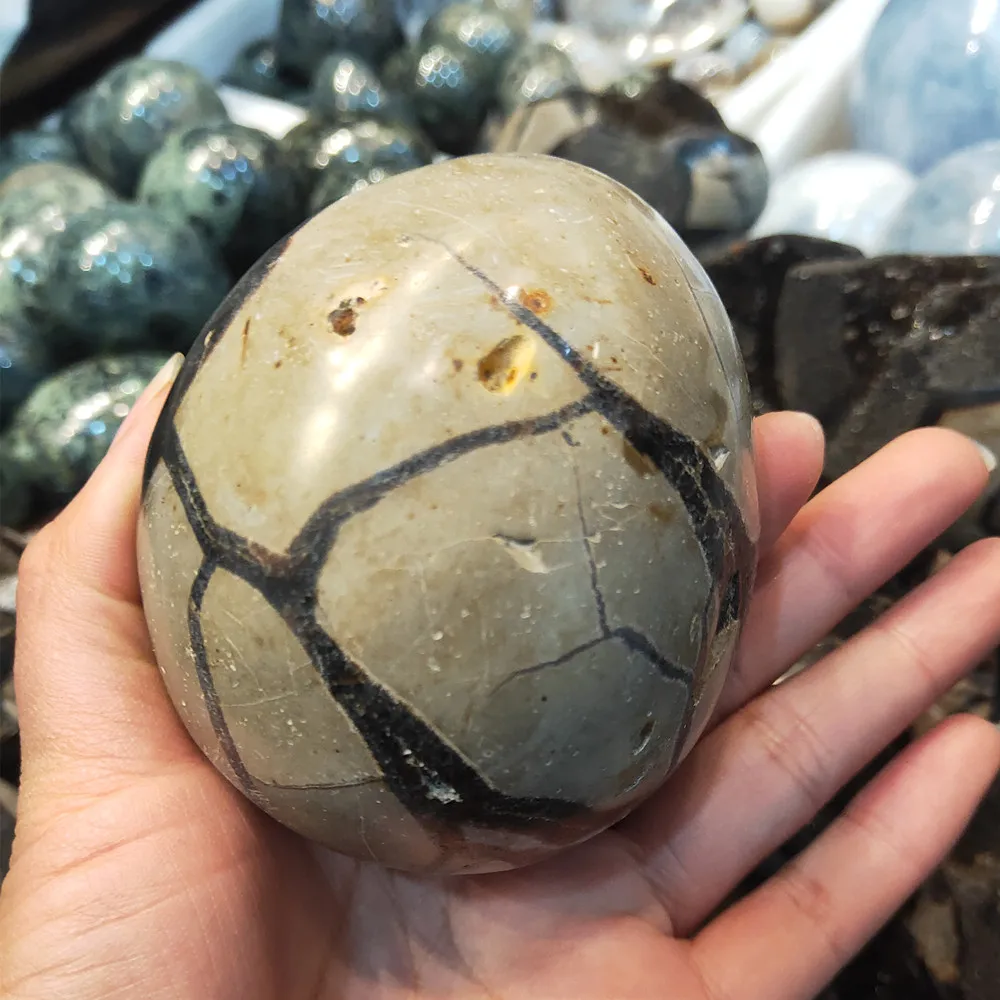 Wholesale natural septarium crystal egg geode septarian quartz stone geode Crystals Healing Chakra home decoration 2