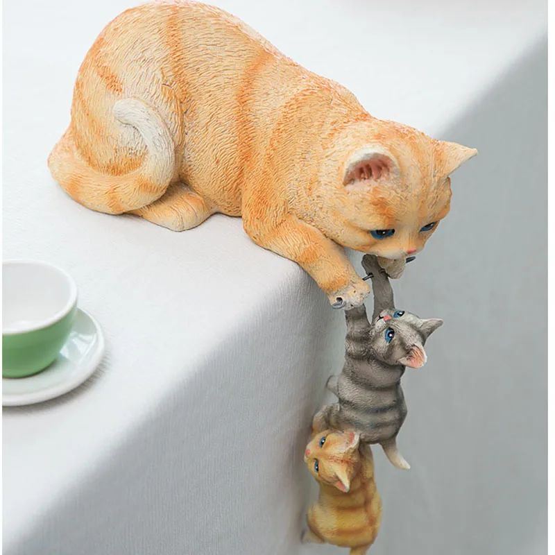 

3 Pcs Resin 3D Cat Rabbit Dog Bear Statue DIY Outdoor Garden Tree Decoration Animal Sculpture Garden Tabletop Ornament Gift