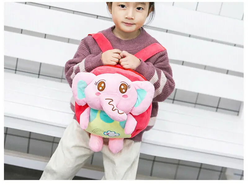 New Children Kids Elephant Backpack School Bag Rucksack Kindergarten Boys Girls Cute Plush Books Backpack 7 Colors