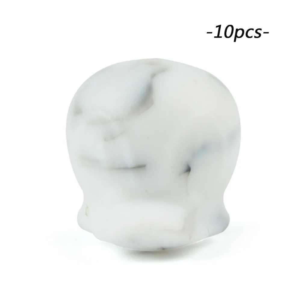 marble LOFCA 10 шт. силиконовые бусины Дональд пищевой силиконовый для детей для прорезывания зубов бусы ожерелье продукт соска кулон с подвеской изготовление - Цвет: marble