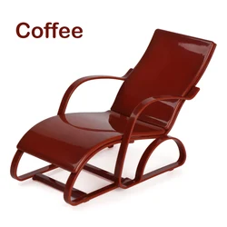 Deluxe Foldable Doll Beach Chair Lounge - Perfect Dollhouse Furniture & Children's Gift Accessory (Style 1- coffee)