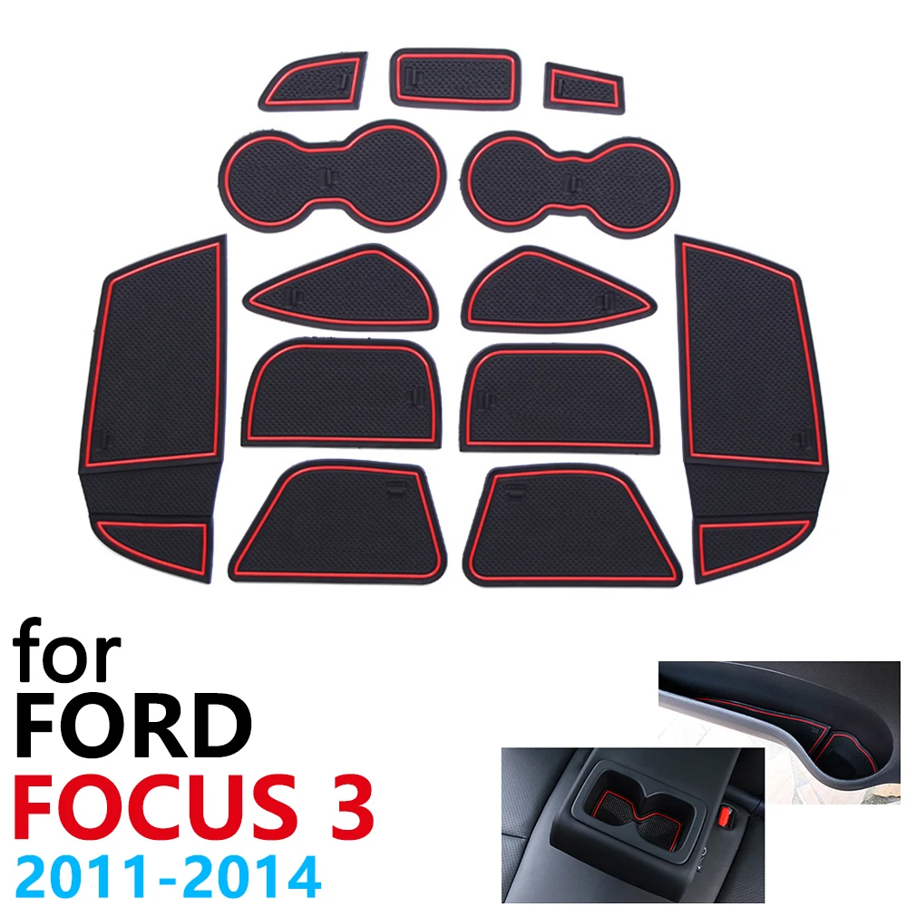 Противоскользящая резиновая подушка для чашки дверной паз коврик Ford Focus 3 MK3 ST RS