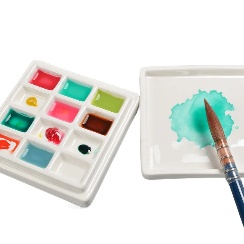 Palette Plastique AUNHOKE 14 Pièces Palette Peinture, Palettes De Mélange Avec Palette Gouache