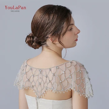 

YouLaPan G14 wedding Jewelry Marry Necklace pearl and crystal Wedding Shawl Bead Bride AccessoriesTassel Necklace Shrug Shrugs