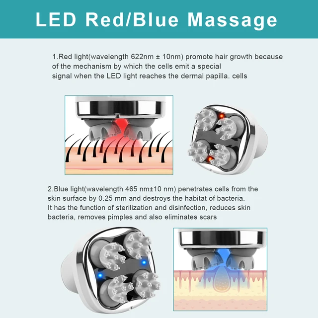 4D Electric Head Massager Waterproof Scalp Massage Prevent Hair Loss Wireless Massager Health Care 3