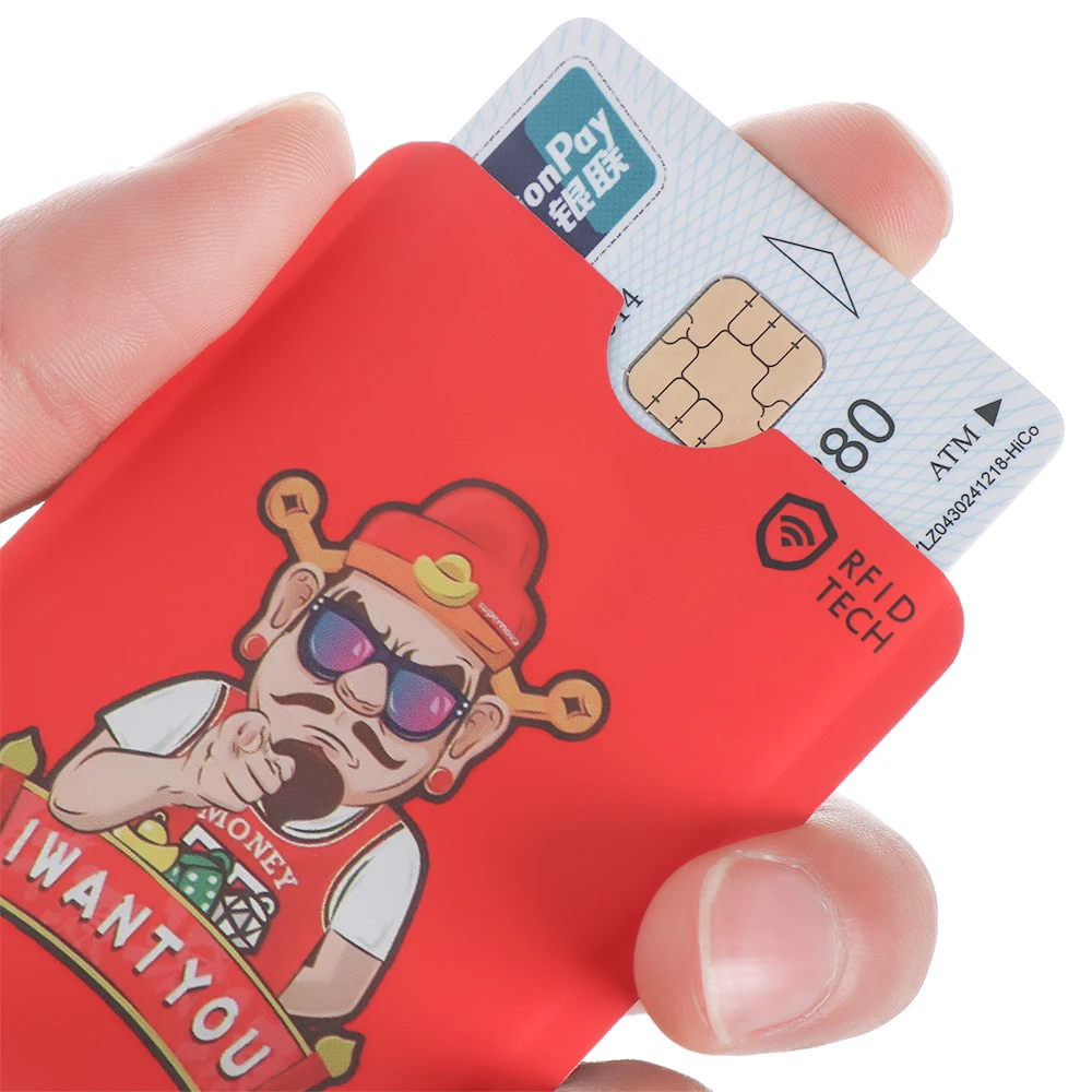 4 шт./упак. милый узор RFID анти-дегаузсинг банк держатель карты футляр для удостоверения личности автобус крышка карты IC алюминиевая фольга сумка карта протектор