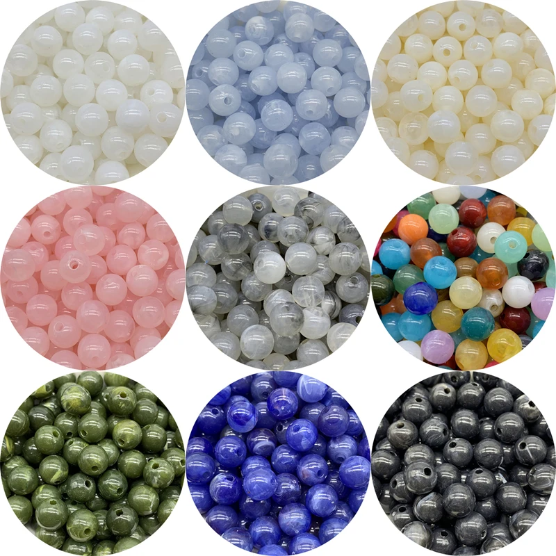 6/8/10MM Acrylic Beads Round Shape Cloud beads Loose Spacer Beads For Jewelry Making DIY Charms Bracelet Necklace Accessories acrylic beads