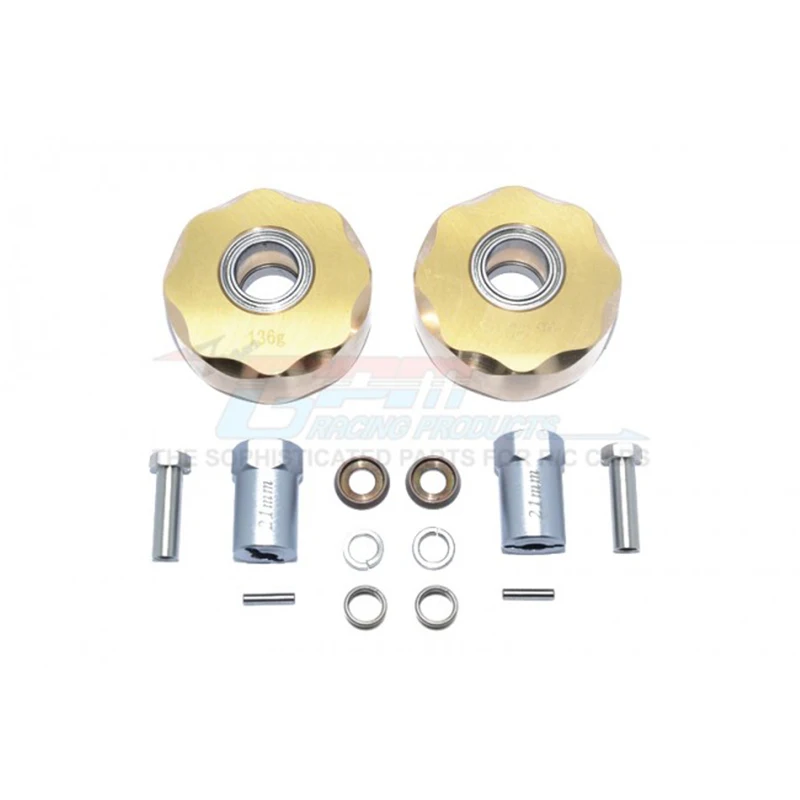 

GPM BRASS PENDULUM WHEEL KNUCKLE AXLE WEIGHT + 21MM HEX ADAPTER For AXIAL SCX10 II 90046 RC Upgrade