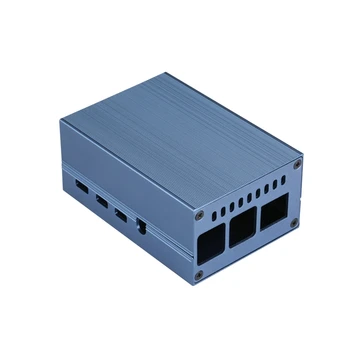 

New Raspberry Pi 4 Aluminum case with Super Heat Sink Metal Shell Blue Black Silver Box for RPI 4 Model B