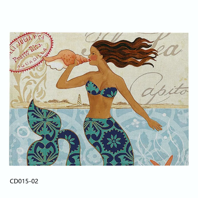 CD015-02 Льняной/хлопковый коврик для кухонного обеденного стола, коврик для чашек, коврик для посуды, коврик для стола, коврик для домашнего декора - Цвет: CD015-02