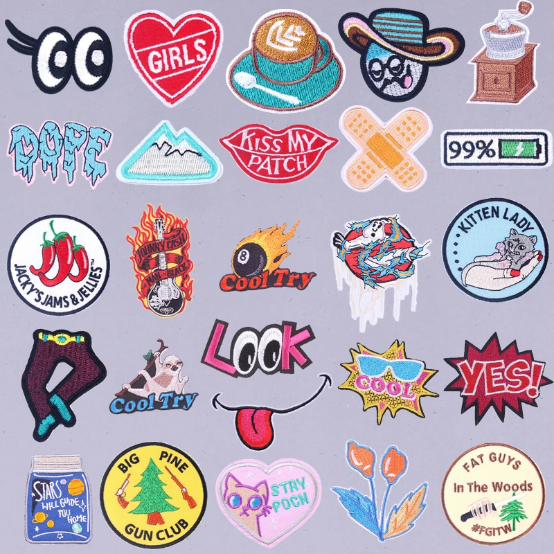 

punk Nirvana Alphabet animal patches clothing sew on patches appliqués on clothes badges backpack icons clothing stickers H