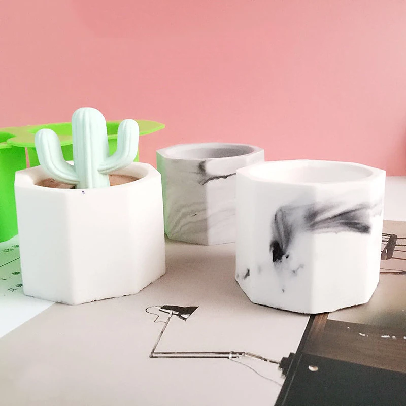 Newly DIY Flower Pot Mold Silicone Handmade Clay Craft Making Cement Mold Tool