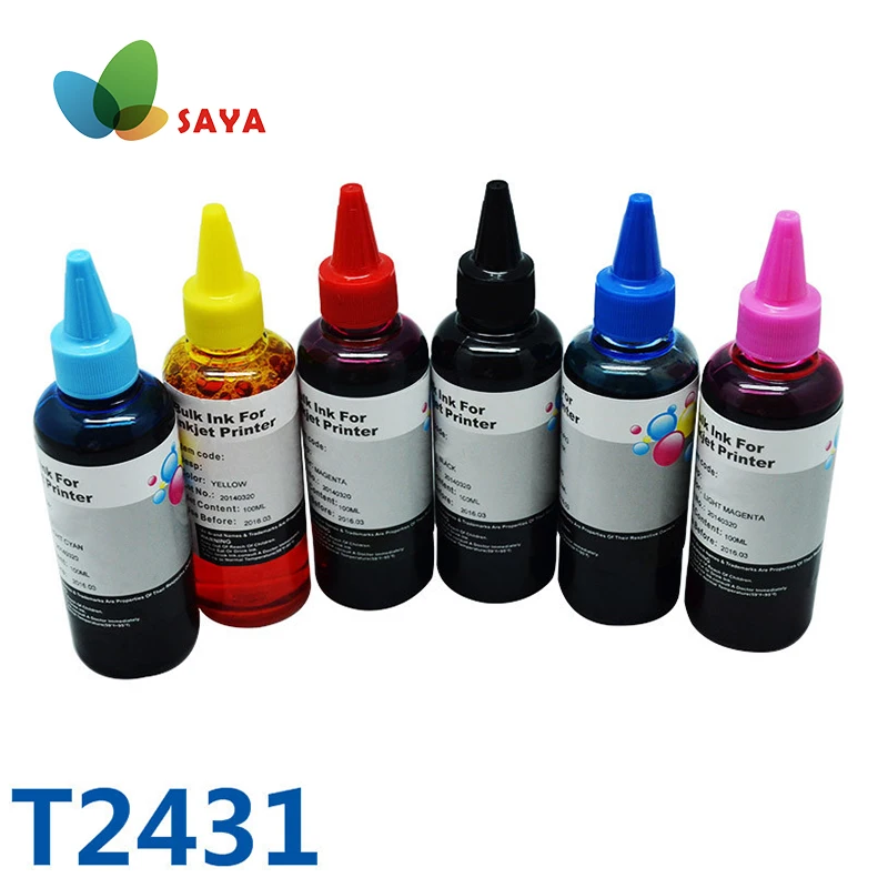 600ml T2431 Bulk Refill Ink Kits&CISS Ink For Printer For Epson Expression Photo XP-750/XP-850/XP-950/XP-860/XP-55/XP-760/XP-960