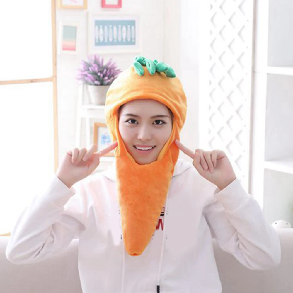 Новое поступление мягкая теплая шапка морковки в форме плюшевые шапки наушники