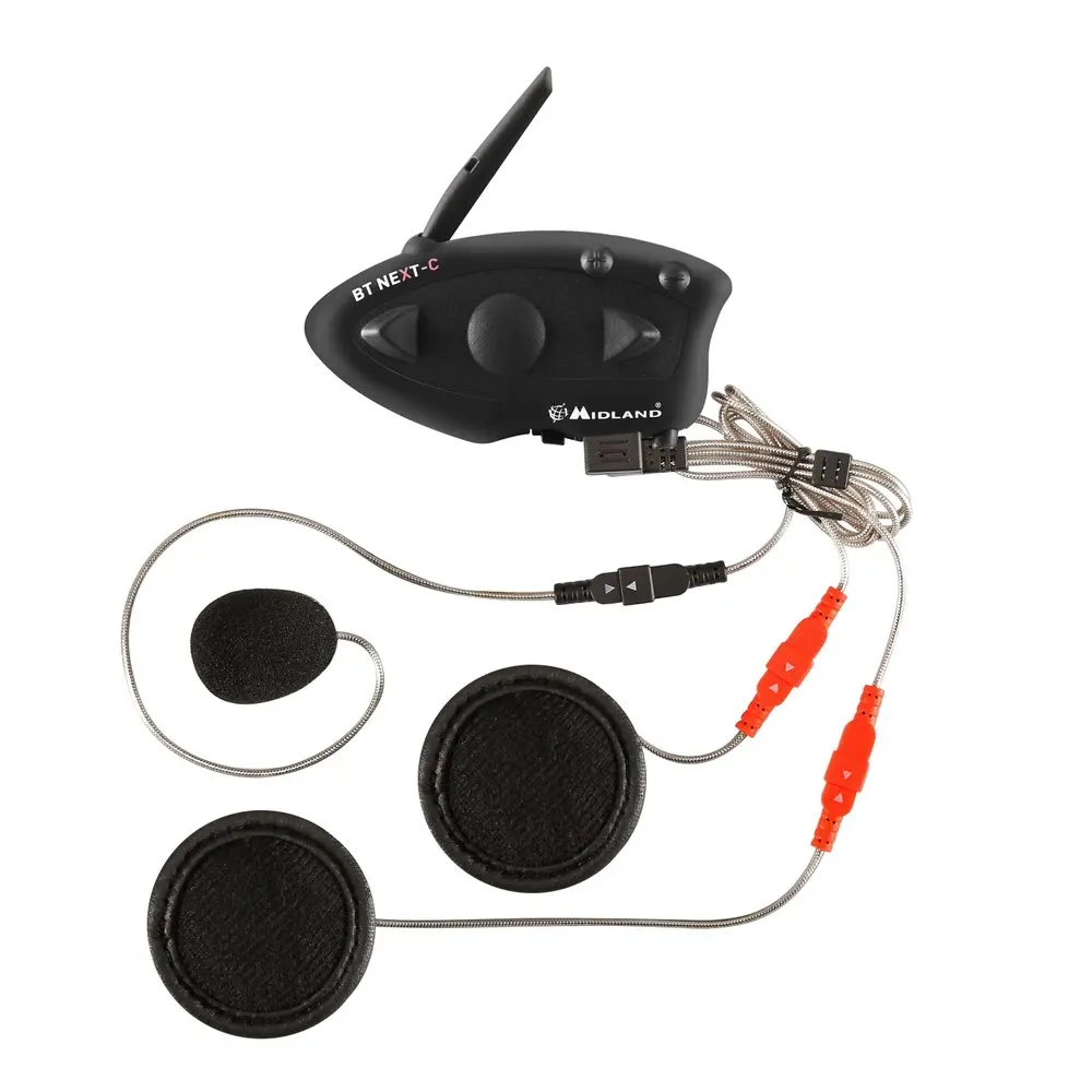 

Microphone Helmet Paired BT NEXT 1600M Motorcycle Helmet Intercom Headset Water-resistant Interphone Black