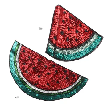 

GUGUTREE embroidery Sequins big watermelon patches fruits patches badges applique patches for clothing JW-49