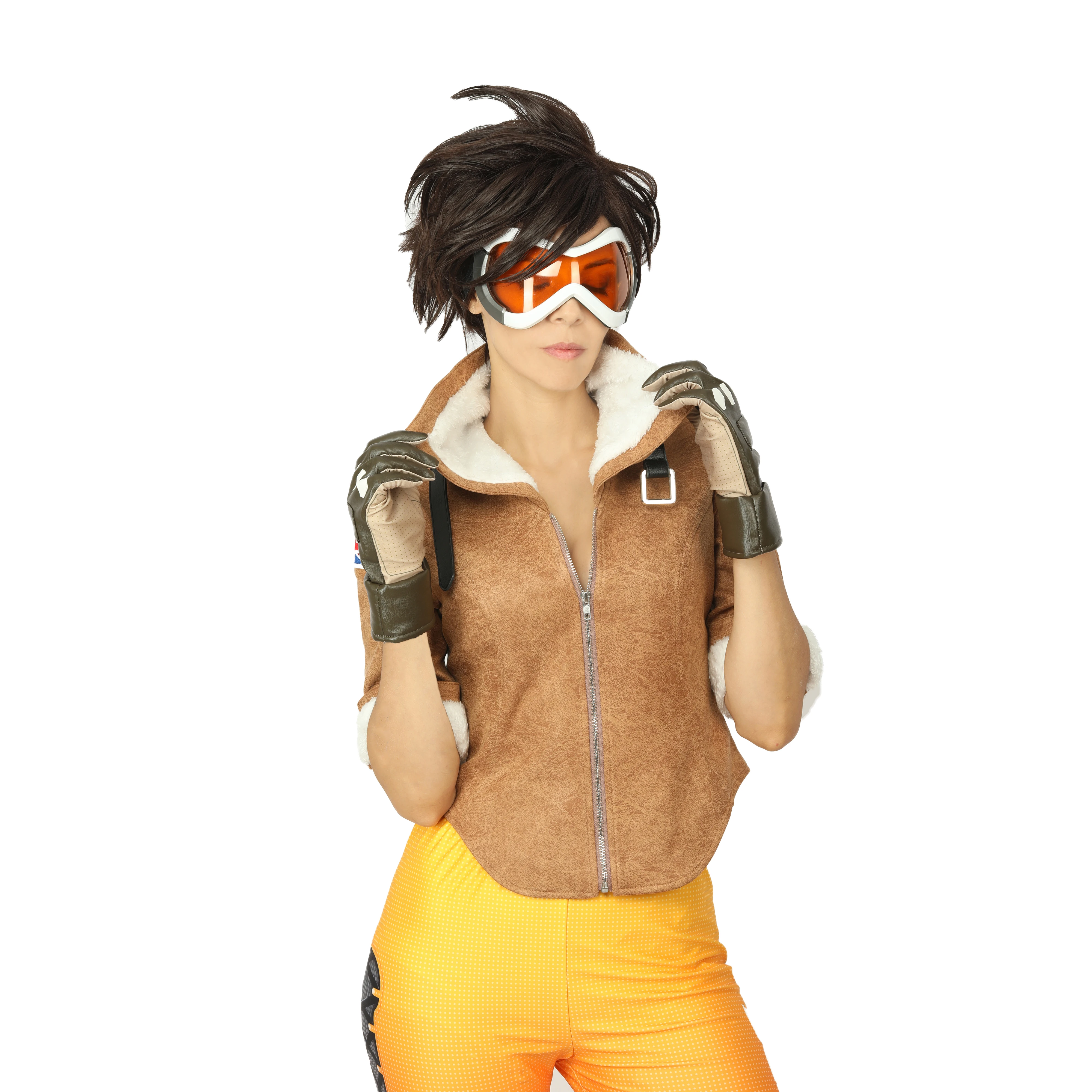 COSTHEME Overwatch Tracer куртка, Официальный лицензированный, женские костюмы для косплея Lena Oxton