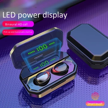 

TWS Bluetooth Headset LED Display Digital Contact 5.0 Wireless Bluetooth Headset Binaural HD Call with 3500 MAh Charging Box